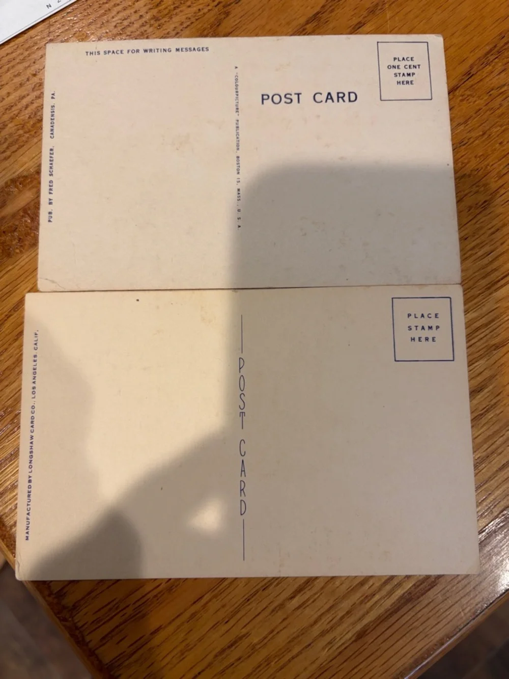 Lot of 2 Vintage Mid Century Linen Postcards Hollywood CA & Pocono Mtns PA